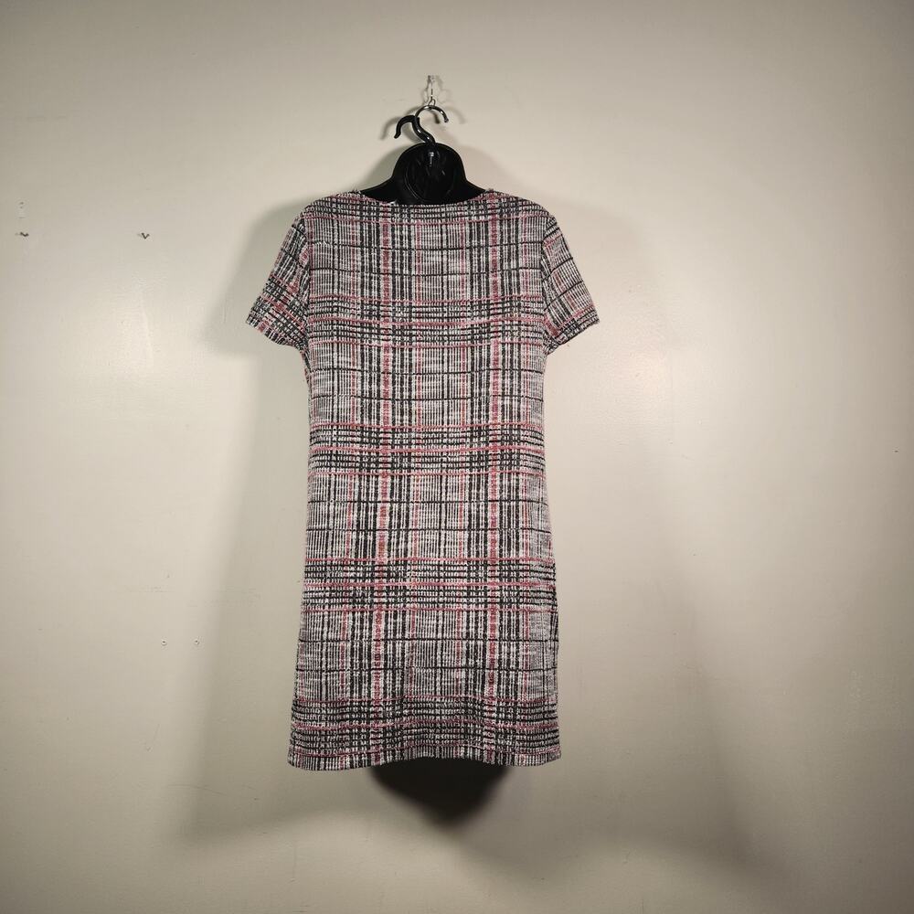 PRIMARK Mini Dress Womens 10 Black White Tweed Tartan Plaid Office Career 70s - Picture 3 of 12
